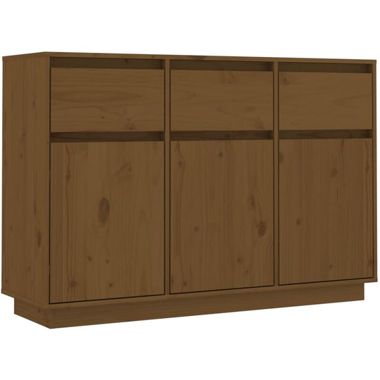 Sideboard Honey Brown 110x34x75 cm Solid Wood Pine Vidaxl Brown