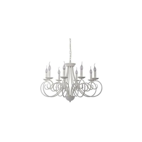 Ideal Lux Lighting - Ideal Lux Sem - 8 Light Chandelier Satin White Finish, E14