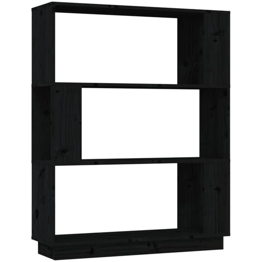 Book Cabinet/Room Divider Black 80x25x101 cm Solid Wood Pine Vidaxl Black