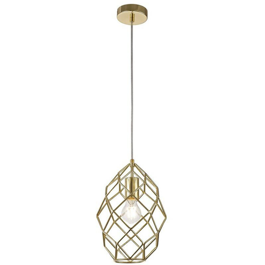 Luminosa Lighting - Curved Cylinder Ceiling Pendant, 1 x E27, Polished Brass