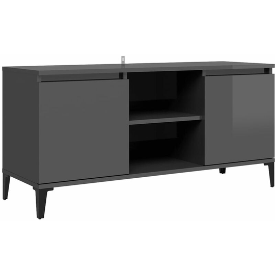 Tv Cabinet with Metal Legs High Gloss Grey 103.5x35x50 cm Vidaxl Grey