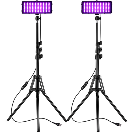 Andoer2 - Andoer rgb led Video Light Kit Including 2 * rgb Lights + 2 * 160cm Light Stands + 2 * Flexible Ballheads for Vlog Live Streaming Filming