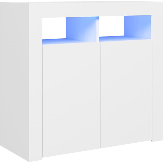 Sideboard with led Lights White 80x35x75 cm Vidaxl White