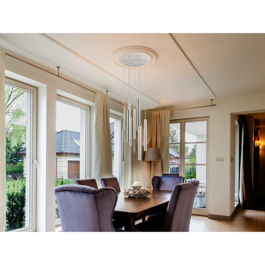 Schuller Varas - Integrated led 9 Light Cluster Drop Ceiling Pendant Matt White, Gold