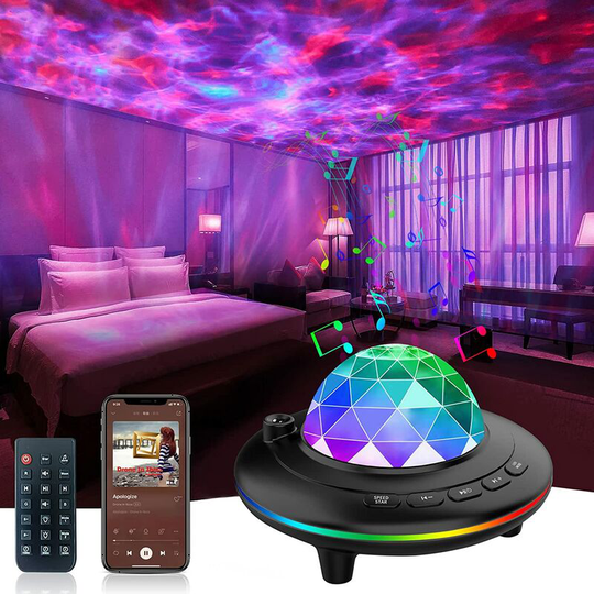Bearsu - Star Projector, 3 in 1 Galaxy Night Light Projector with Remote Control, Bluetooth Music Speaker Auto Off Timer for Bedroom/Party/Home