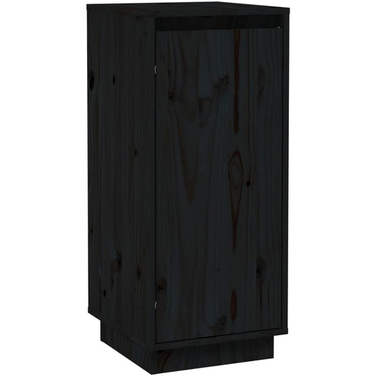 Sideboard Black 31.5x34x75 cm Solid Wood Pine Vidaxl Black
