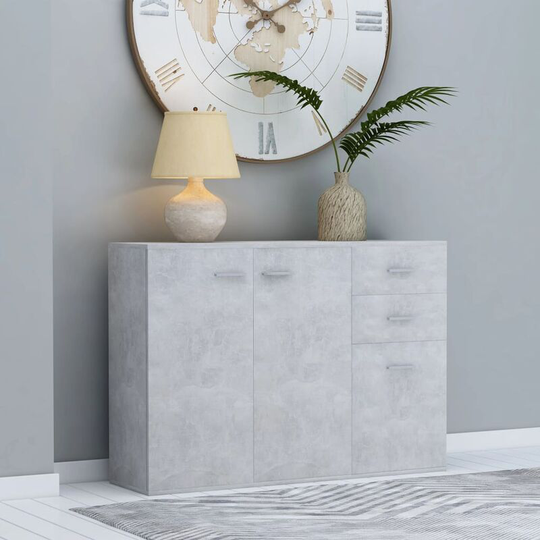 Sideboard Concrete Grey 105x30x75 cm Chipboard - Grey