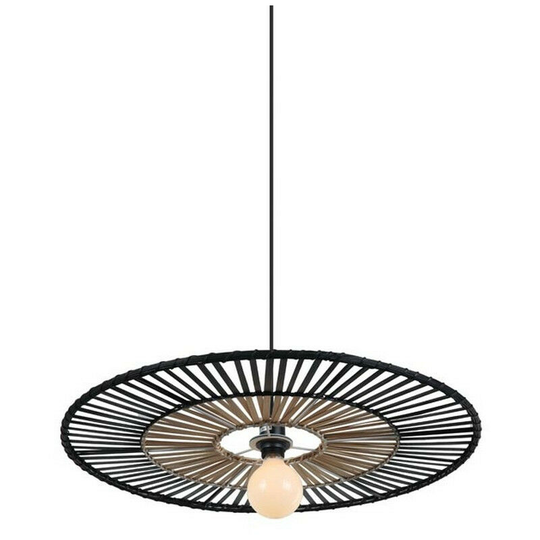 Larissa Pehcevo Wire Ceiling Pendant Light Bamboo Metal 1x E27 Black