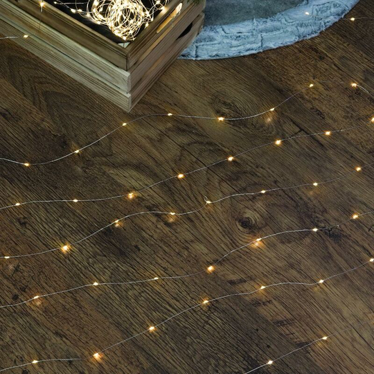 10m Battery Power Outdoor Firefly LED Wire Lights Warm White | Home Garden Decoration - Warm White