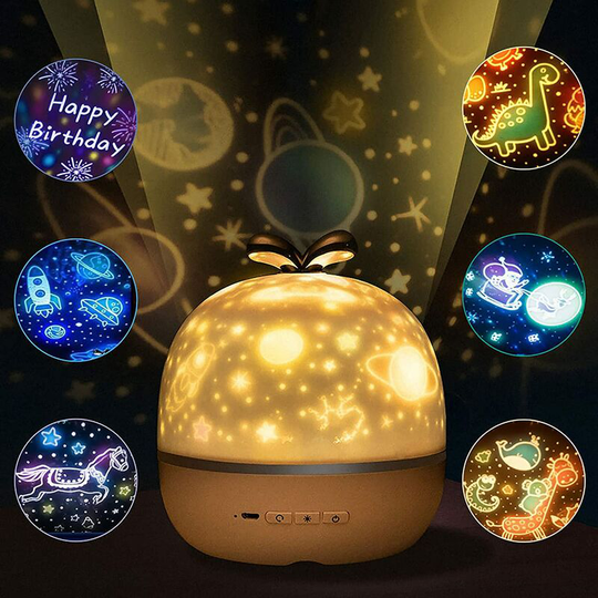 Mezheng - Baby Projector Night Light, Kids led Night Light Projector Lamp 360° Rotatable 6 Projection Films for Kids Bedroom Gifts Birthday Christmas