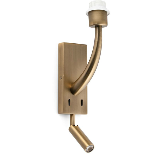 Faro Rem - 1 Light Indoor Reading Wall Light Antique Gold - Shade Not Included, E27