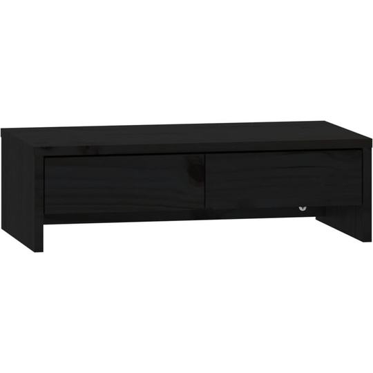 Monitor Stand Black 50x27x15 cm Solid Wood Pine Vidaxl Black