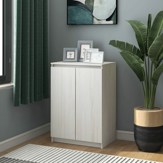 Sideboard White 60x36x84 cm Solid Pinewood