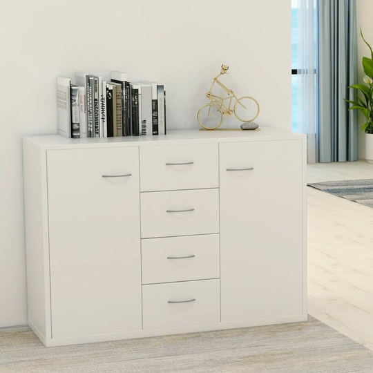 Sideboard White 88x30x65 cm Chipboard - White