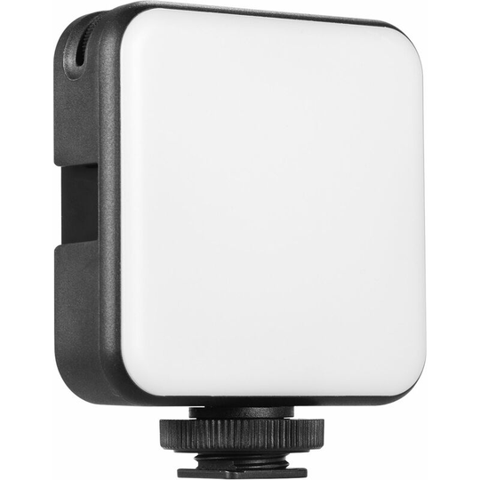 Andoer - W64 Mini Bi-color Vlog led Light 2500K-6500K Dimmable 6W Built-in Rechargeable Battery with 3 Cold Shoe Mounts Compatible with Canon Nikon