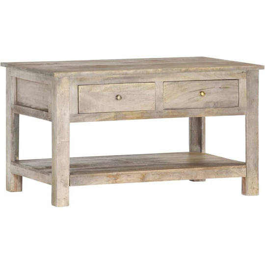 Coffee Table 82x52x47 cm Solid Mango Wood Vidaxl Grey