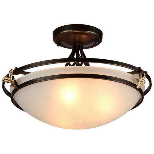 Combinare Flush Bowl Ceiling Lamp Bronze Antique, 3 Light, E27