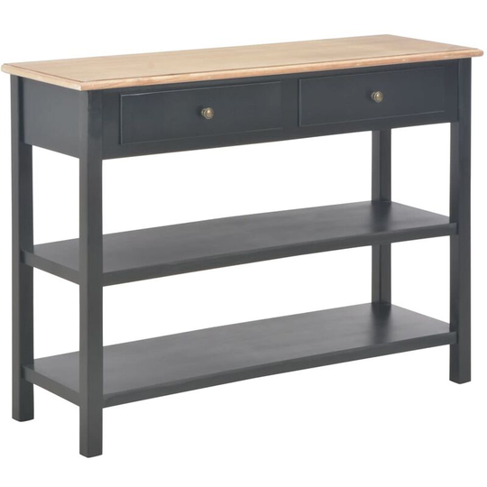 Sideboard Black 110x35x80 cm mdf - Black