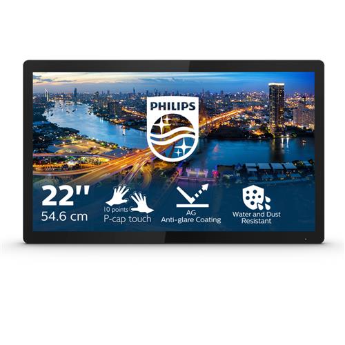 Philips 222B1TFL computer monitor 54.6 cm (21.5") Full HD LED Touchscreen Black