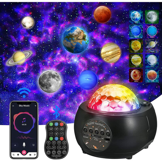2022 Update] led Starry Sky Projector, Planet Projector, 3 in 1 Ocean Wave Sky Light Projector, Night Light, 32 Color and Light Modes for Kids Adults