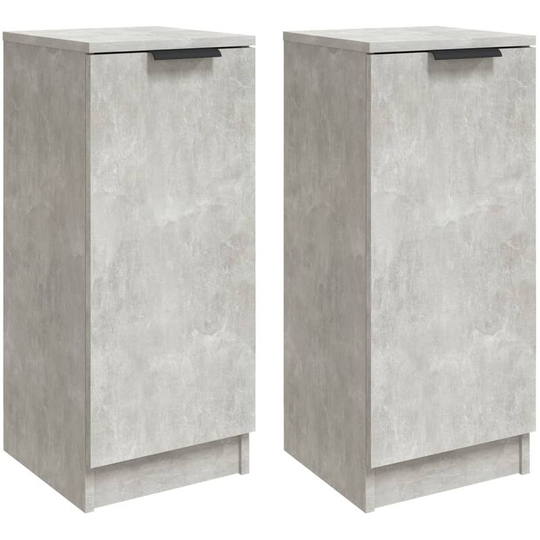 Sideboards 2 pcs Concrete Grey 30x30x70 cm Engineered Wood Vidaxl Grey