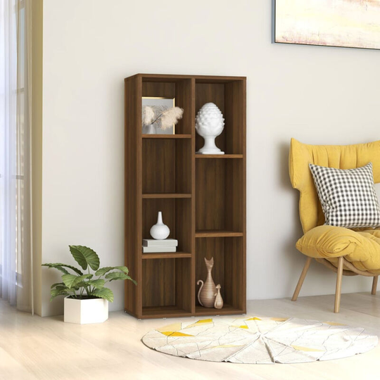 Book Cabinet Brown Oak 50x25x106 cm
