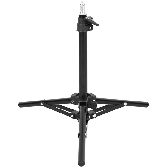 Adjustable Video Light Stand Tripod Stand 2-section 50cm Payload 1.5KG with Universal 1/4-inch Interface for Video led Light Phone Holder