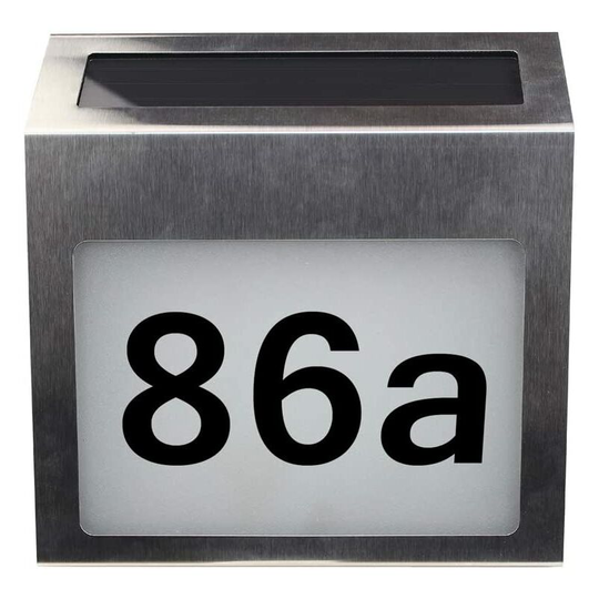 Aougo - Solar Lighted Address Signs House Number for Home Street Mailbox Outdoor Metal led Plaque with Light Sensor diy Letter & Numbers