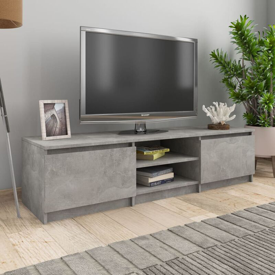 Devenirriche - tv Cabinet Concrete Grey 140x40x35.5 cm Chipboard - Grey