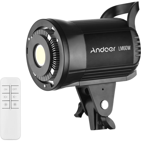Andoer - LM60W Portable led Photography Fill Light 60W Studio Video Light 5600K Dimmable Bowens Mount Continuous Light with Remote Control for