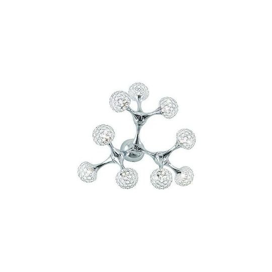 Ideal Lux Nodi Crystal - 9 Light Medium Ceiling Flush Light Chrome, Crystal, G9