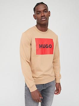HUGO Duragol Logo Sweatshirt - Light Brown, Light Brown, Size S, Men