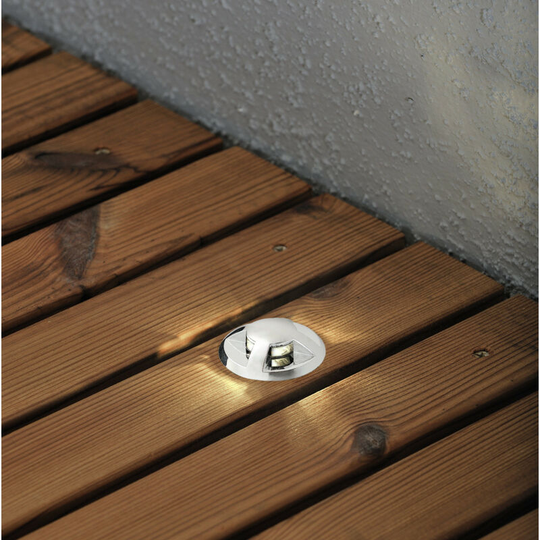 Konstsmide Mini LED Outdoor 12V System G4 Chrome Recessed Ground Light Spot Set Of 6 - Transformer Included, IP44