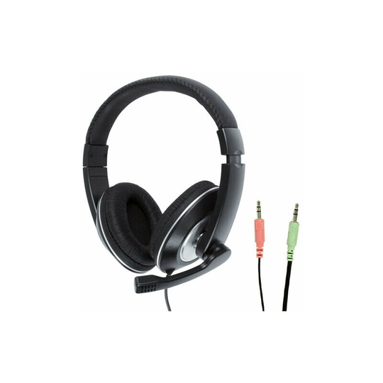 Loops - 3.5mm Stereo Closed Headset & Microphone Mic Volume Control voip Skype Gaming