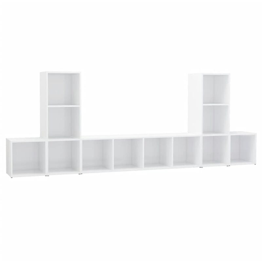 Vidaxl - 5 Piece tv Cabinet Set High Gloss White Engineered Wood White