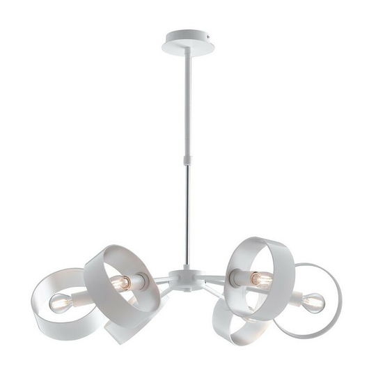 Fan Europe Lighting - Fan Europe olympic 6 Light Pendant Ceiling Light White, Silver 67x16cm