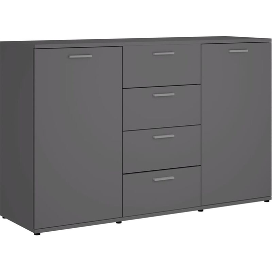 Sideboard Grey 120x35.5x75 cm Engineered Wood Vidaxl Grey