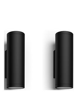 Philips Hue Hue Appear White &Amp; Colour Ambiance Led Smart Outdoor Wall Light Double Pack