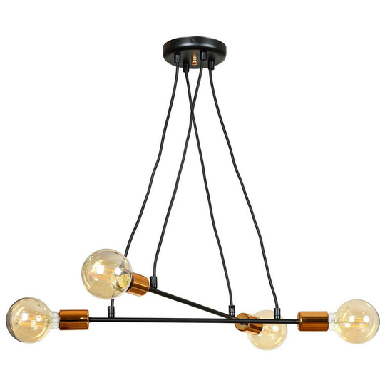 Emibig Bravo Black/Copper Multi Arm Pendant Ceiling Light 4x E27