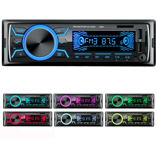Car radio Bluetooth car radio, 1Din car radio, 4x60W car radio 7 colors FM stereo radio USB/SD/AUX/EQ/MP3 player Pioneer car radio