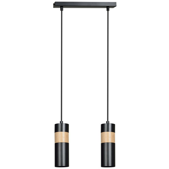 Emibig Akari Black Bar Pendant Ceiling Light 2x GU10