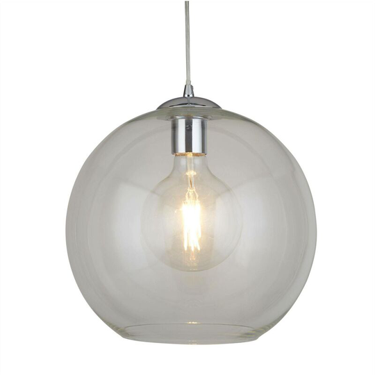 Searchlight Balls - 1 Light Dome Ceiling Pendant Chrome, Clear Glass, E27