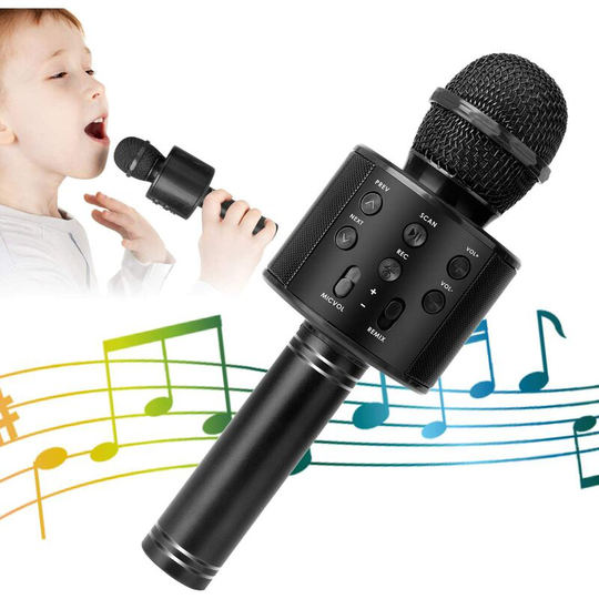 Thsinde - Wireless Bluetooth Karaoke Microphone, 5-in-1 fm Radio, Portable Karaoke Mic, Speaker, Player, Recorder for Kids Adult, Compatible with