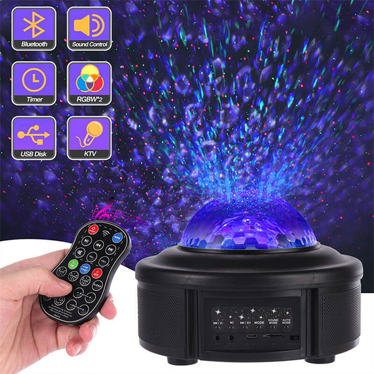 Starry sky projector lamp, bluetooth projector lamp cloud simulation 43 lighting modes, speaker sync remote control