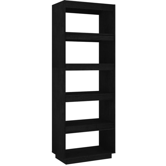 Book Cabinet/Room Divider Black 60x35x167 cm Solid Pinewood Vidaxl Black