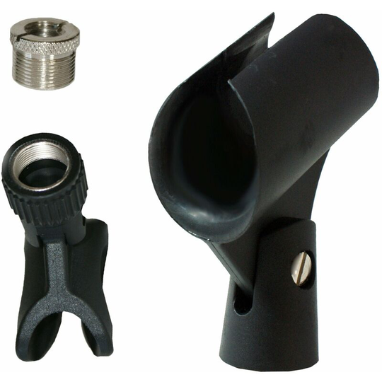 Heavy Duty Tough Microphone Mic Holder Clip & Thread Adapter For Stand Mount