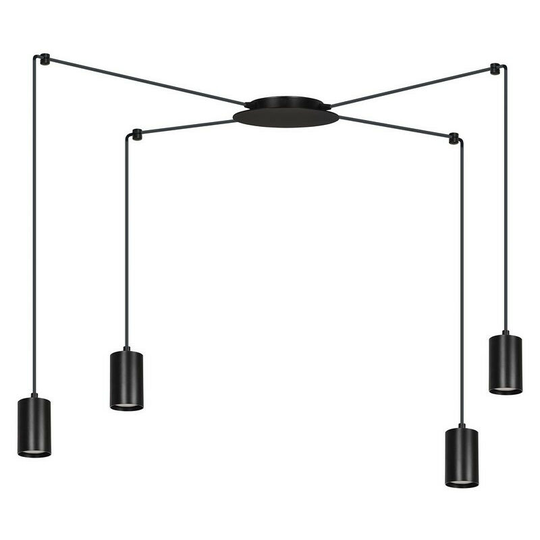 Emibig Lighting - Emibig Traker Black Cluster Pendant Ceiling Light 4x GU10