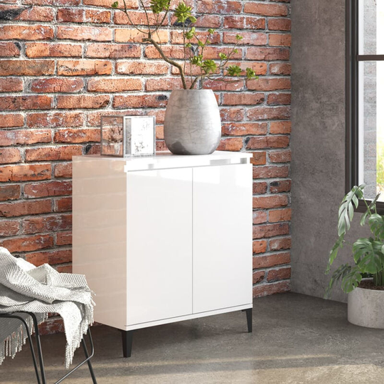 Sideboard High Gloss White 60x35x70 cm Chipboard