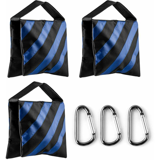 Sandbag Photography Studio Video Heavy-Duty Sandbag Sandbag for Photo Studio Arrow Arm Camera Tripod with Hooks, 3-Pack (Blue)