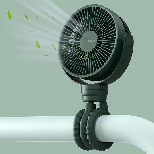 Perle Rare - Stroller Fan,【4000mAh】Flexible Tripod Fan with 4 Speeds, Portable Personal Desk Fan, 720° Rotating Fan for Stroller,Cribs,Car Seat-Green